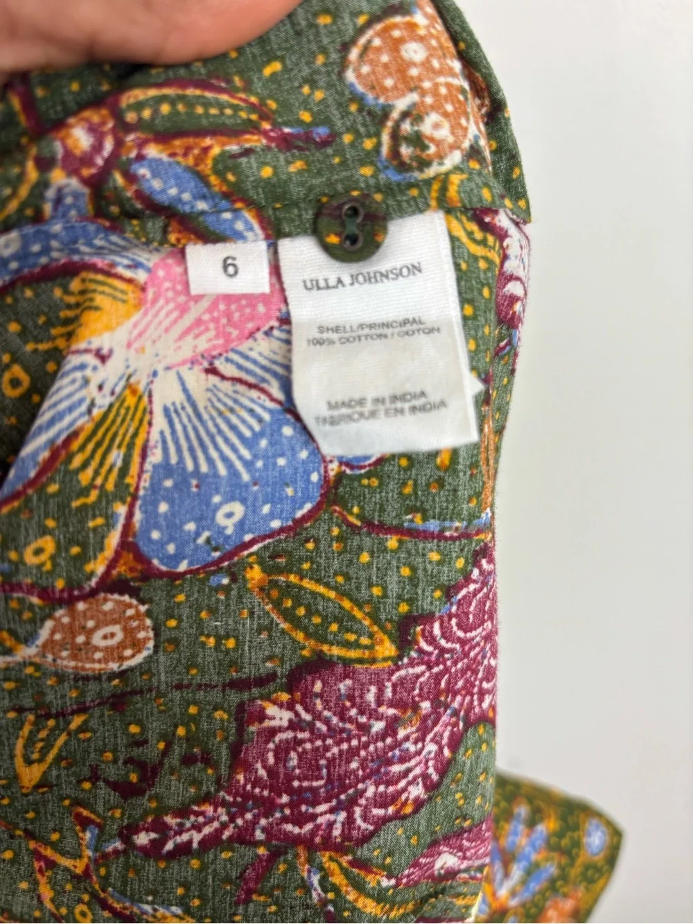 Ulla Johnson Willa Puff Sleeve Cotton Blouse Size 6